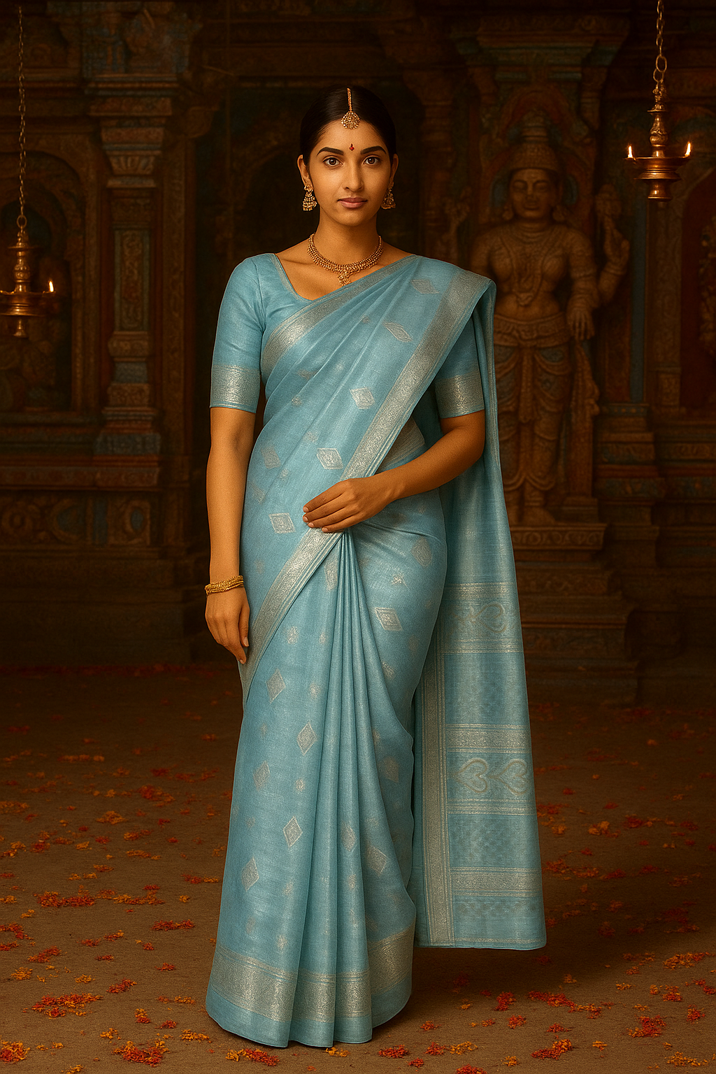 Chanderi Saree For Women's (Size 5.5 Meter)